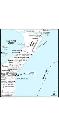 Map to Spa and Massage on Ambergris Caye